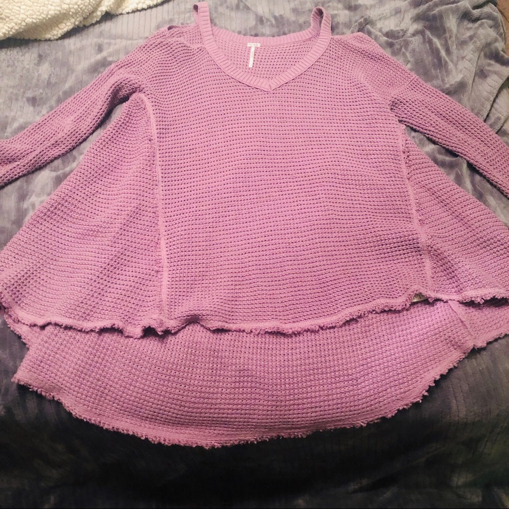 Free People cold shoulder thermal purple